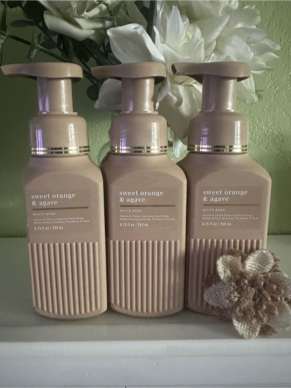 White Barn Sweet Orange & Agave Foaming Hand Soap Trio - Blush